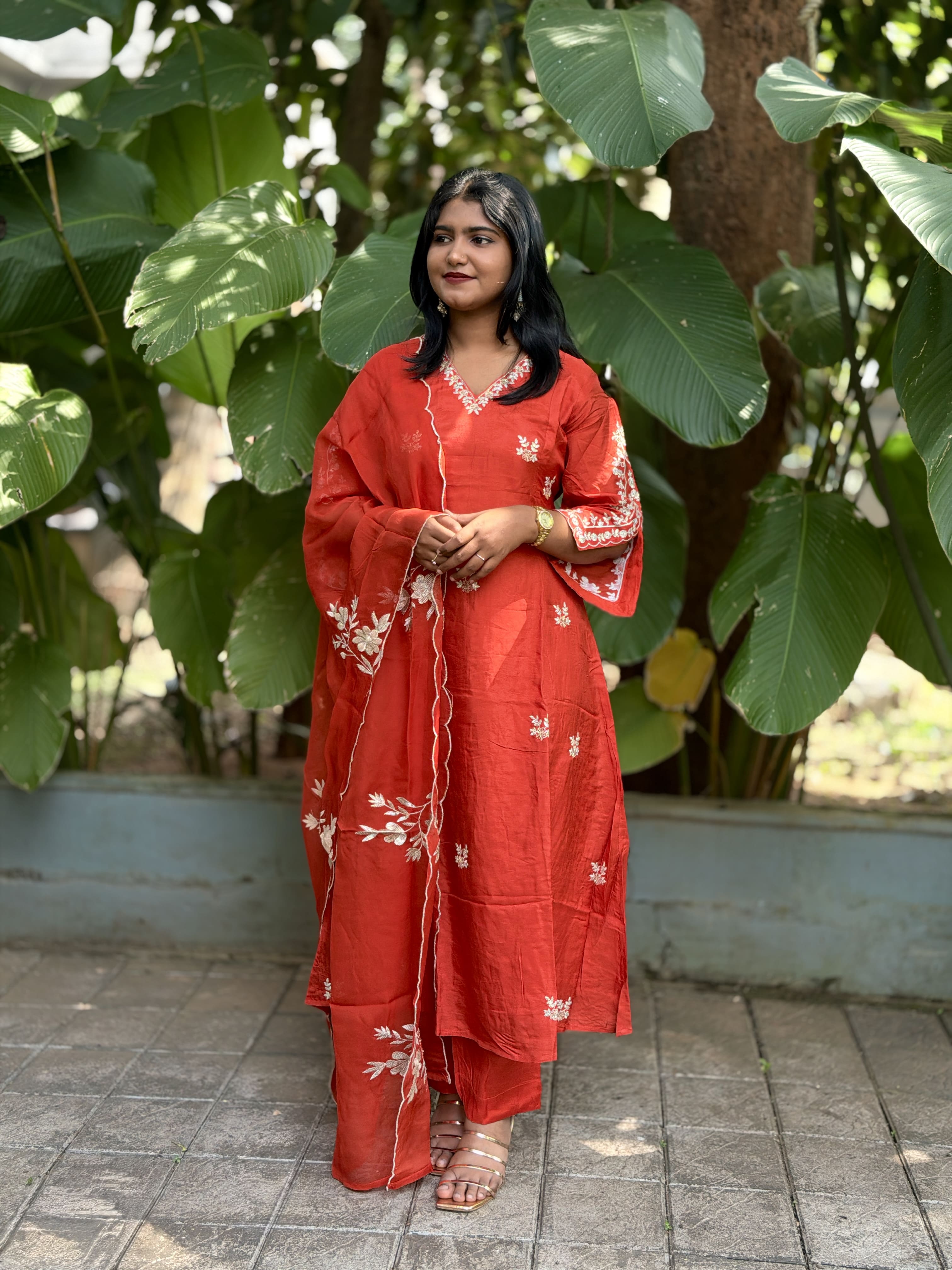 Crimson Bloom Anarkali