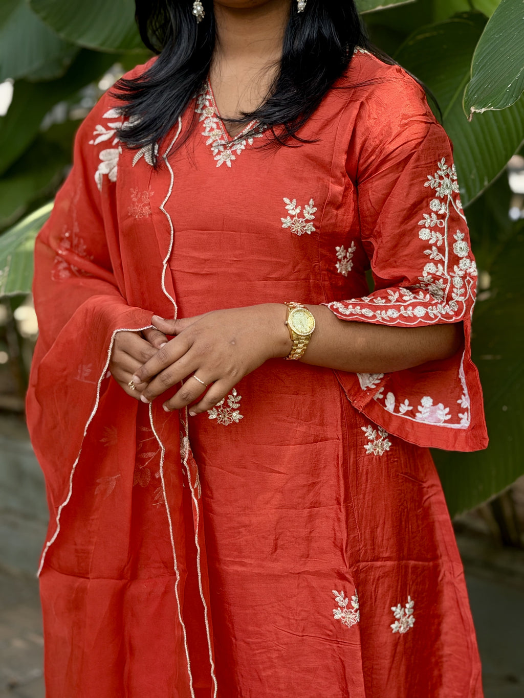 Crimson Bloom Anarkali
